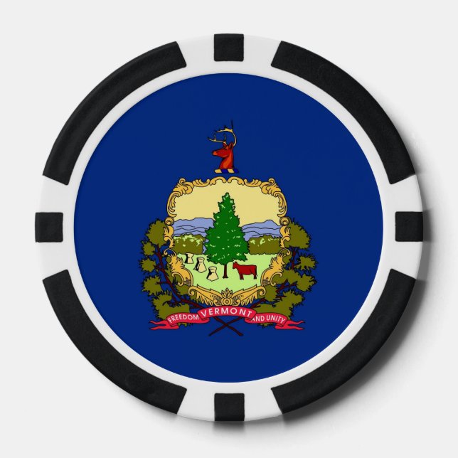 Poker chips with Flag of Vermont (Front)