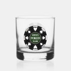 Poker Club Chip Whiskey Rocks Glass Drinkware