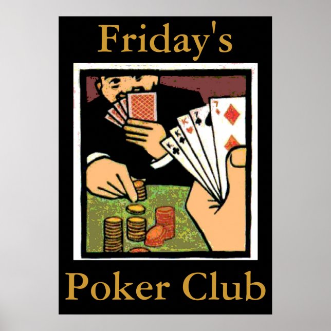 Poker Club Sign, edit text Poster (Front)