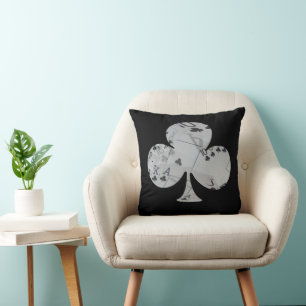 Poker Clubs Shape With Inverted Club Cards, Cushion