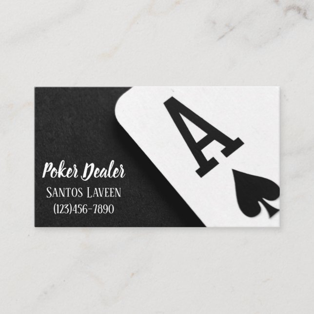 Poker Dealer Casino Business Card (Front)