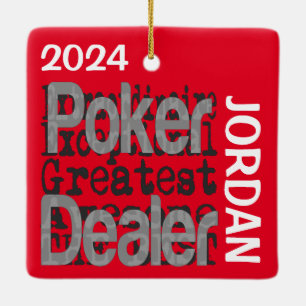 Poker Dealer Extraordinaire CUSTOM Ceramic Ornament