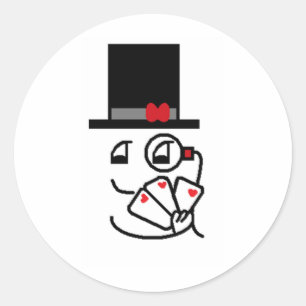 Poker Face Classic Round Sticker