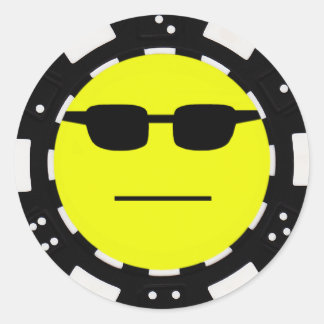 poker face classic round sticker