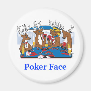 Poker Face Deer Magnet
