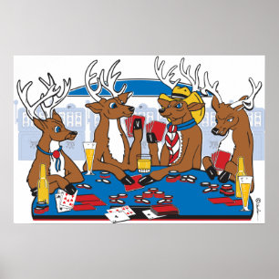 Poker Face Deer Poster