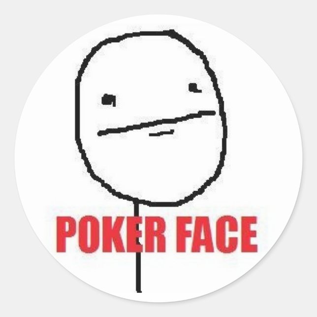 Poker Face Meme Classic Round Sticker (Front)