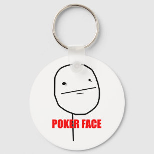Poker Face Meme Key Ring