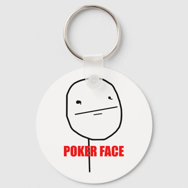 Poker Face Meme Key Ring (Front)