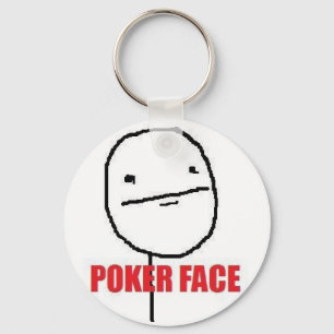 Poker Face Meme Key Ring