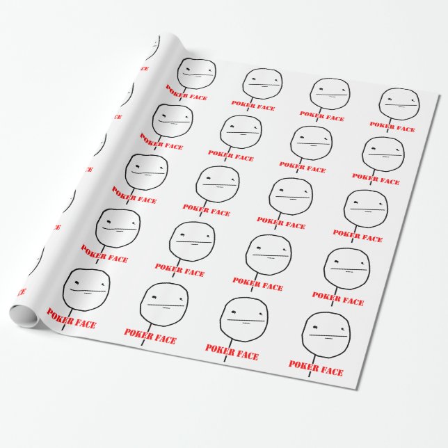Poker face - meme wrapping paper (Unrolled)