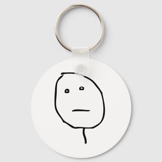 Poker Face Rage Face Meme Key Ring (Front)