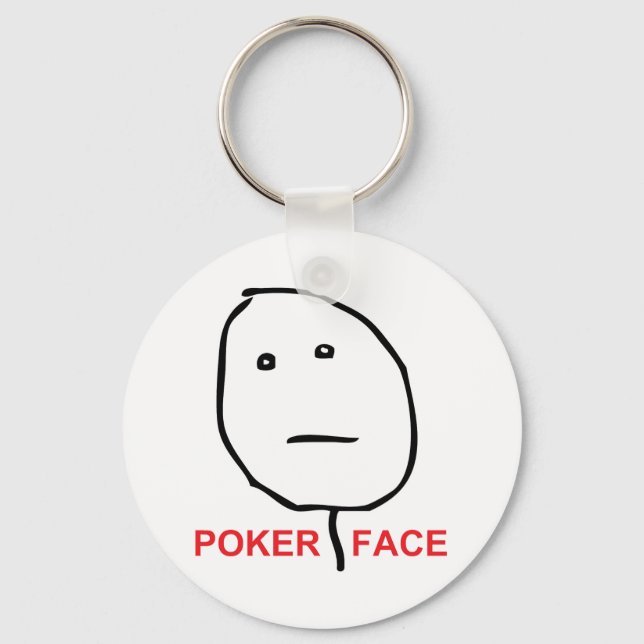 Poker Face (text) Key Ring (Front)