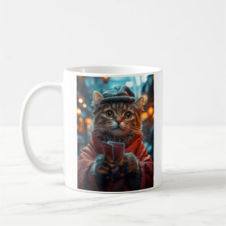Poker-Faced Puss - Cool and Calm Cat Art Coffee Mug