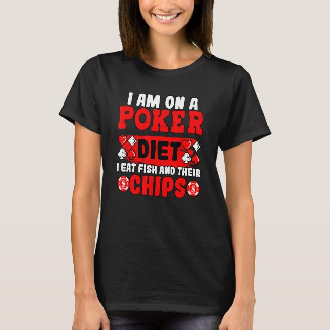 Poker Gambling Gambler Casino Card Hand Bluff Fold T-Shirt (Front)