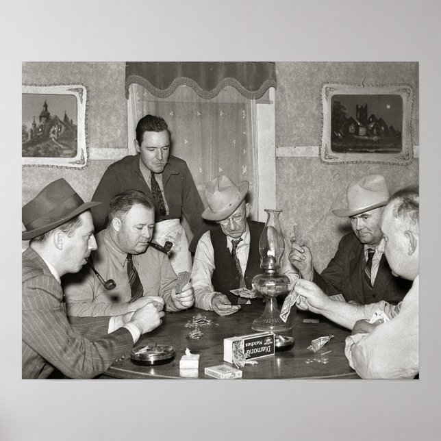 Poker Game, 1939. Vintage Photo Poster (Front)