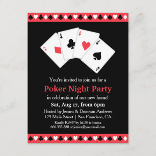 Poker Game Night Housewarming Party Invitation