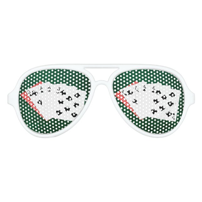 Poker Hands - Dead Man's Hand Aviator Sunglasses (Front)