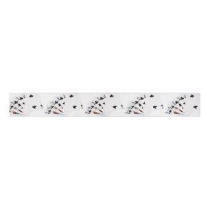 Poker Hands - Flush - Clubs Suit Grosgrain Ribbon
