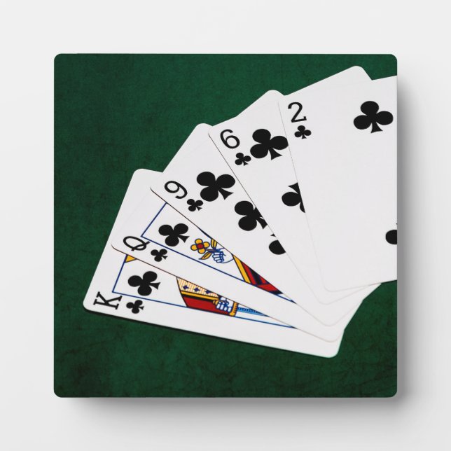 Poker Hands - Flush - Clubs Suit Plaque (Front)