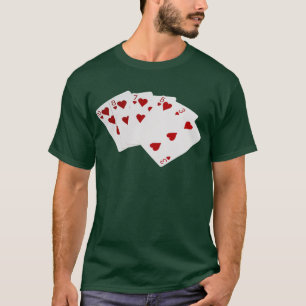 Poker Hands - Flush - Hearts Suit T-Shirt