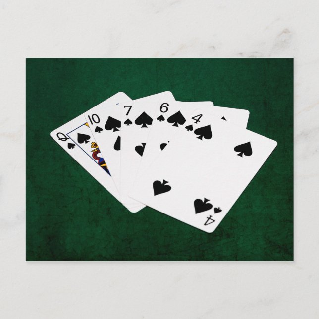 Poker Hands - Flush - Spades Suit Postcard (Front)