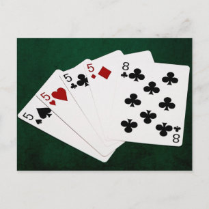 Poker Hands - Four Of A Kind - Fives and Eight Postcard