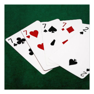 Poker Hands - Four Of A Kind - Sevens and Two Photo Print