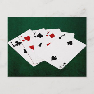 Poker Hands - Four Of A Kind - Sevens and Two Postcard