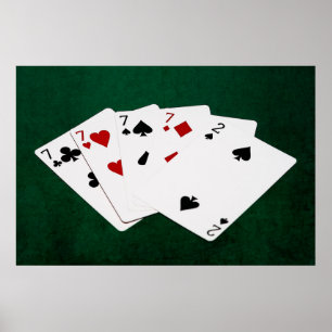 Poker Hands - Four Of A Kind - Sevens and Two Poster