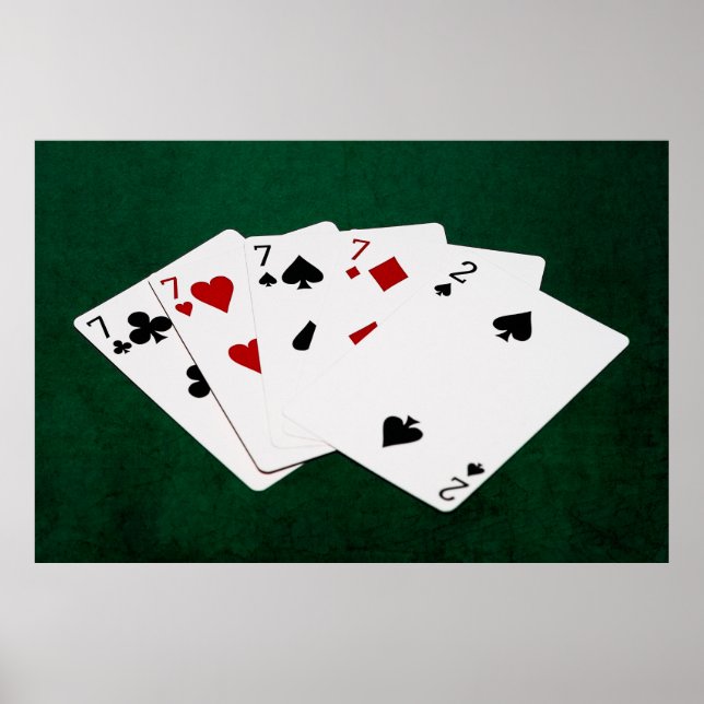 Poker Hands - Four Of A Kind - Sevens and Two Poster (Front)