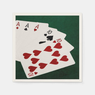Poker Hands - Full House - Ace and Ten Napkin