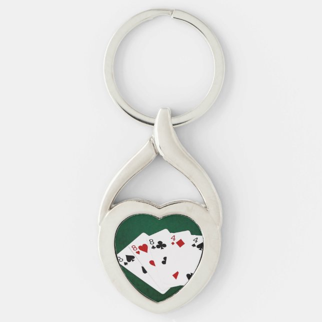 Poker Hands - Full House - Eight and Four Key Ring (Front)