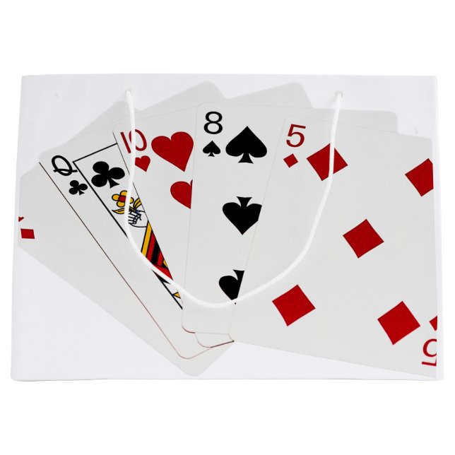Poker Hands - High Card - Ace Large Gift Bag (Front)