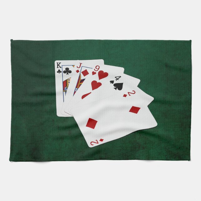 Poker Hands - High Card - King Tea Towel (Horizontal)
