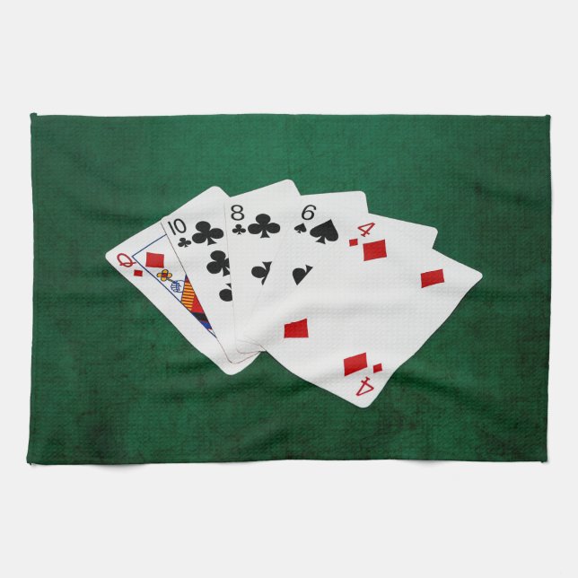 Poker Hands - High Card - Queen Tea Towel (Horizontal)