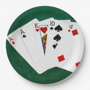 Poker Hands - One Pair - Ace Paper Plate