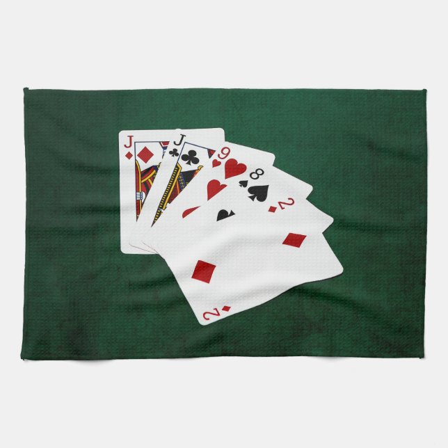 Poker Hands - One Pair - Jack Tea Towel (Horizontal)