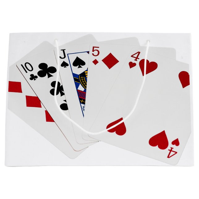 Poker Hands - One Pair - Ten Large Gift Bag (Front)