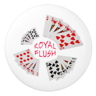 Poker Hands - Royal Flush Ceramic Knob