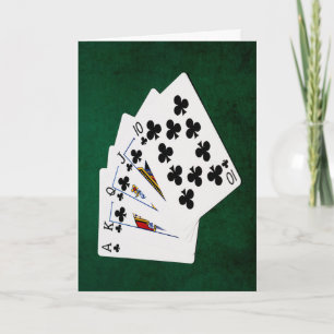 Poker Hands - Royal Flush - Clubs Suit Card