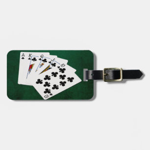 Poker Hands - Royal Flush - Clubs Suit Luggage Tag