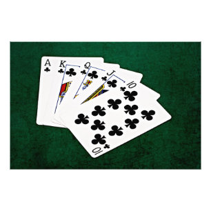 Poker Hands - Royal Flush - Clubs Suit Photo Print