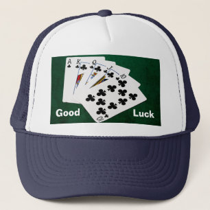 Poker Hands - Royal Flush - Clubs Suit Trucker Hat