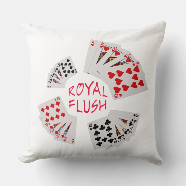 Poker Hands - Royal Flush Cushion (Front)