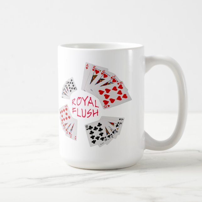 Poker Hands - Royal Flush Customisable Coffee Mug (Right)