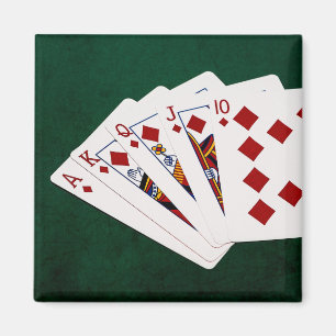 Poker Hands - Royal Flush - Diamonds Suit Magnet