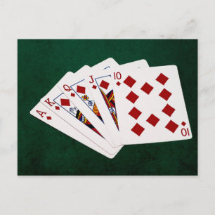 Poker Hands - Royal Flush - Diamonds Suit Postcard