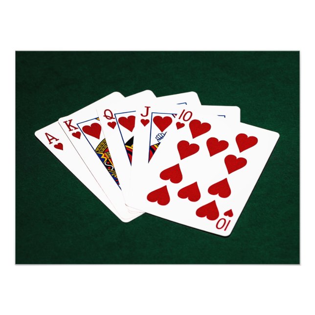 Poker Hands - Royal Flush - Hearts Suit Photo Print (Front)