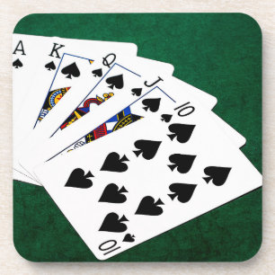 Poker Hands - Royal Flush - Spades Suit Coaster